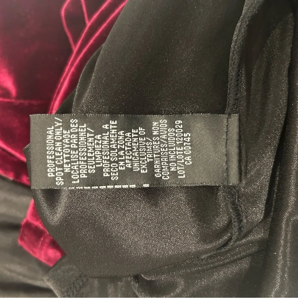 David Meister Velvet Burgundy Cocktail Dress with Crystal Cuffs - Picture 14 of 14